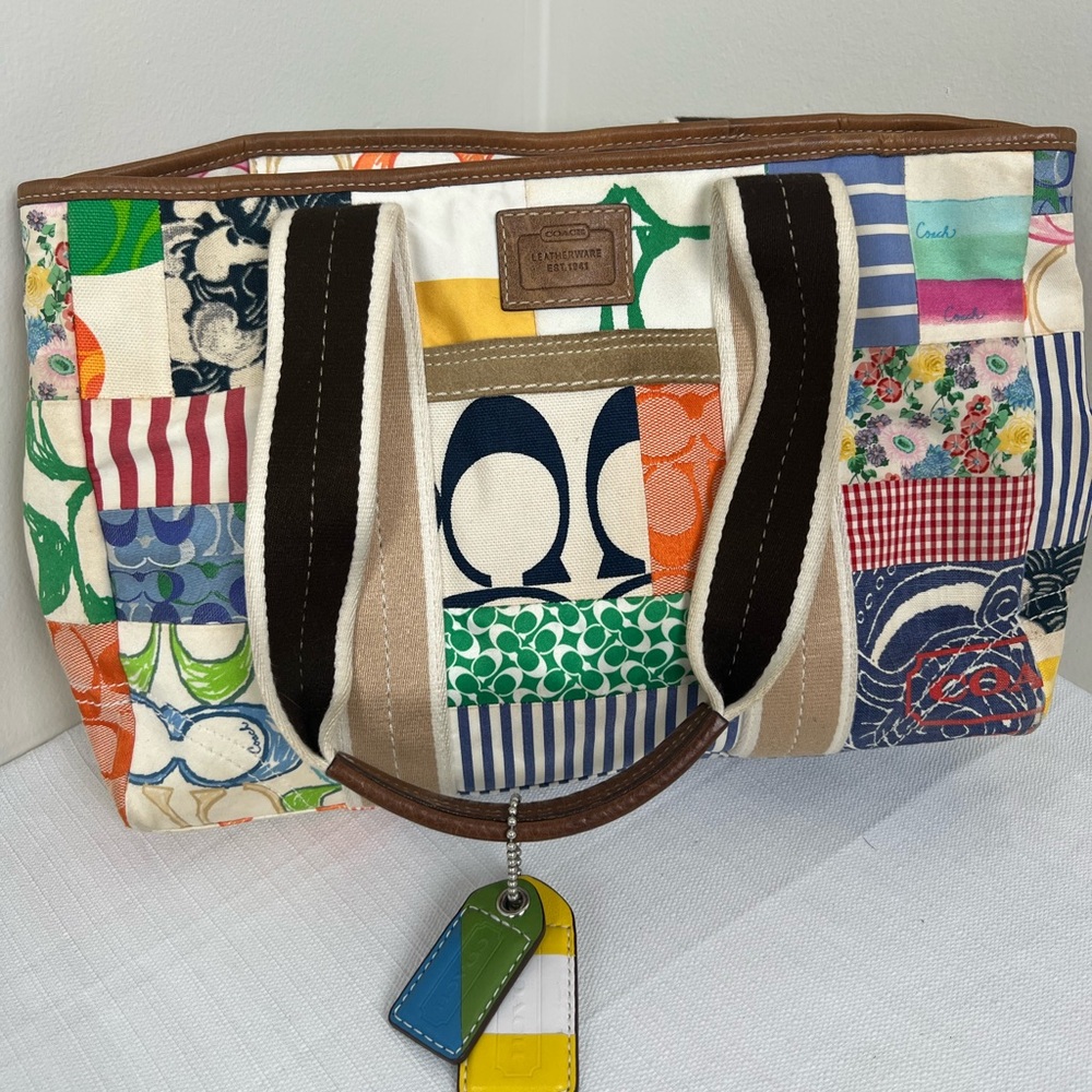 Coach Hampton Multicolor Patchwork Tote - image 1